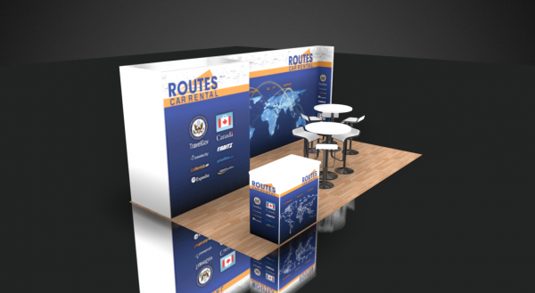 Routes Care Rental trade show booth rental design 10x20 ICRS