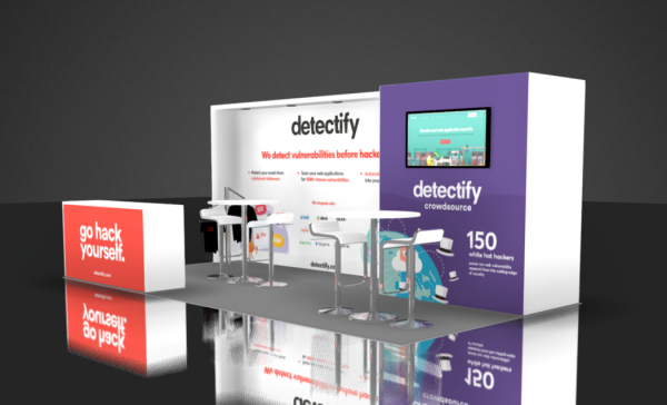 Detectify trade show booth rental design 10x20 Black Hat